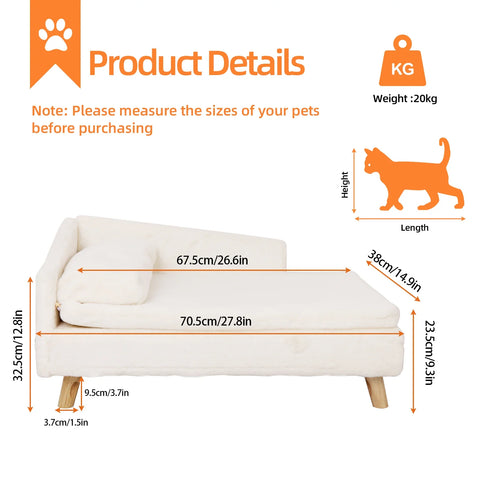 Nordic Elevated Pet Bed with Waterproof Cozy Pad